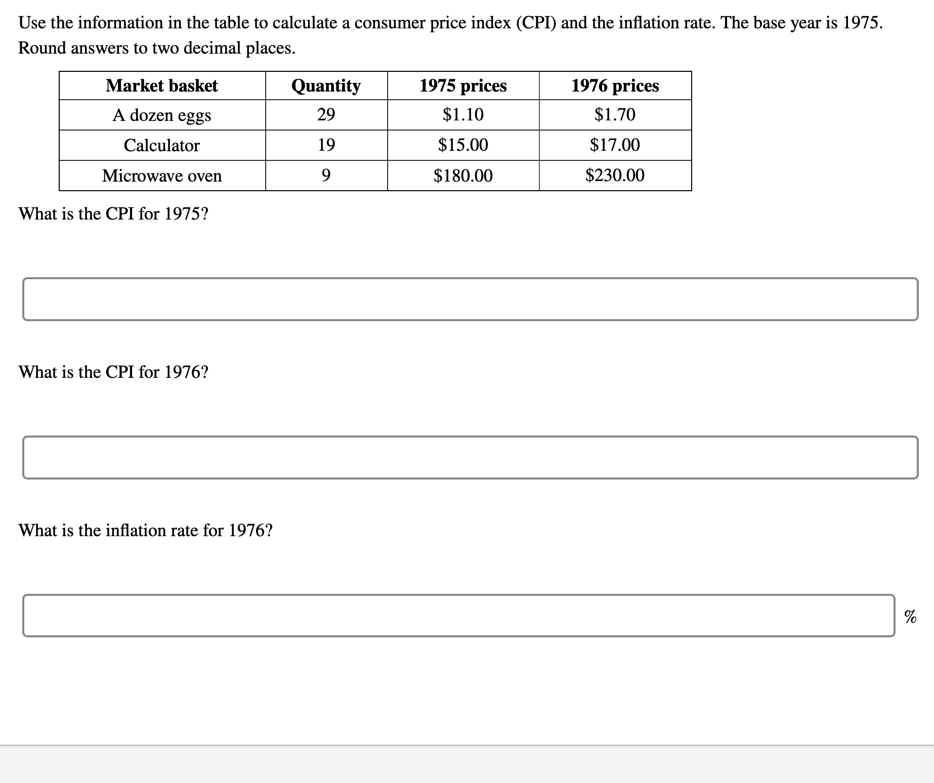 The economy is characterized by the table. Note all gures are measured
