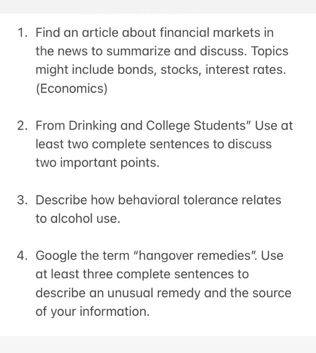 1. Find an article about financial markets in the news to summarize