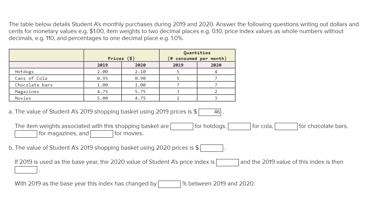 2019 and 2020. Answer the following questions writing out dollars and cents