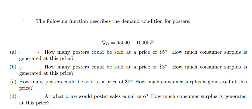 65000 - 10000P (a) 1. How many posters could be sold at
