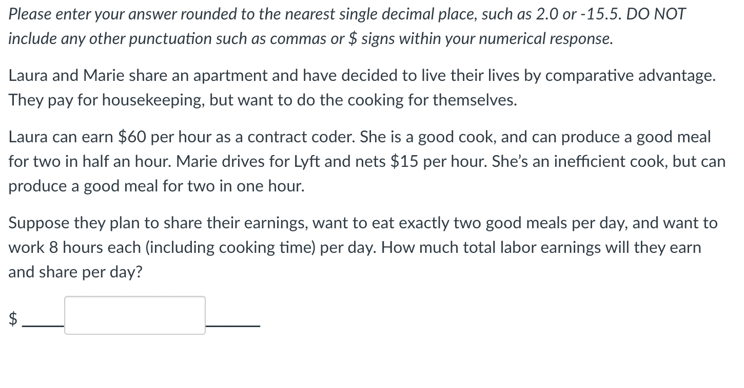 such as 2.0 or -15.5. DO NOT include any other punctuation such