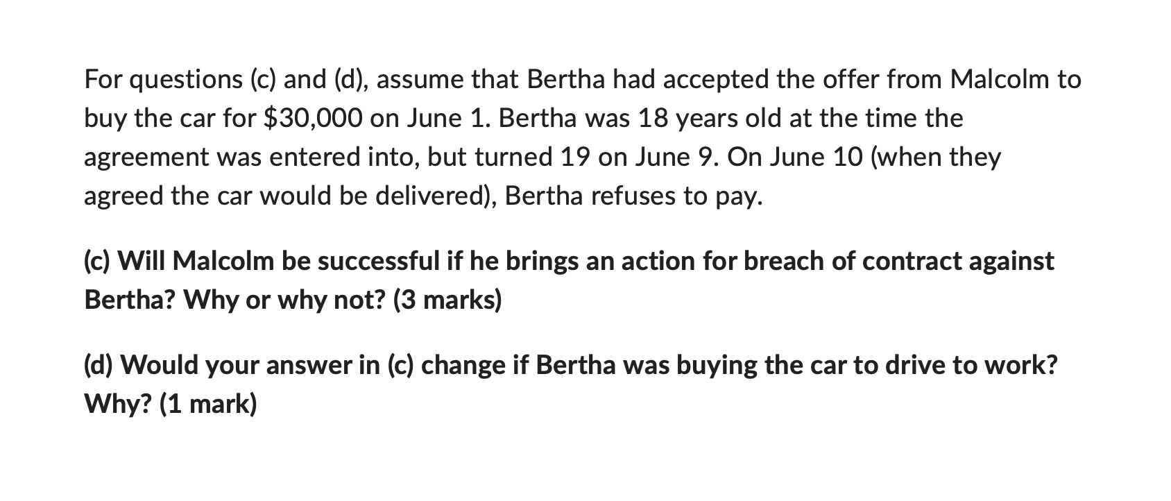 car for $30,000. Her letter adds, "Oh, by the way, I expect