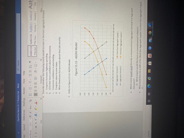 Heading 2 Paragraph Describe whether the following events would increase or decrease