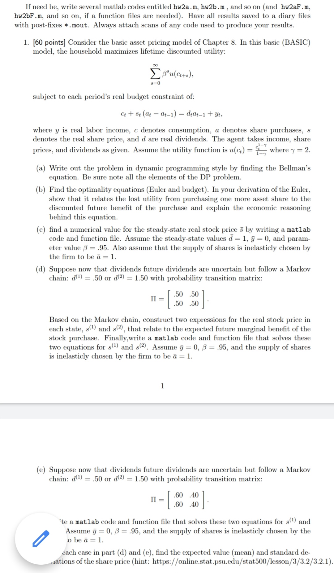 Questions in the picture.. If need be, write several matlab codes