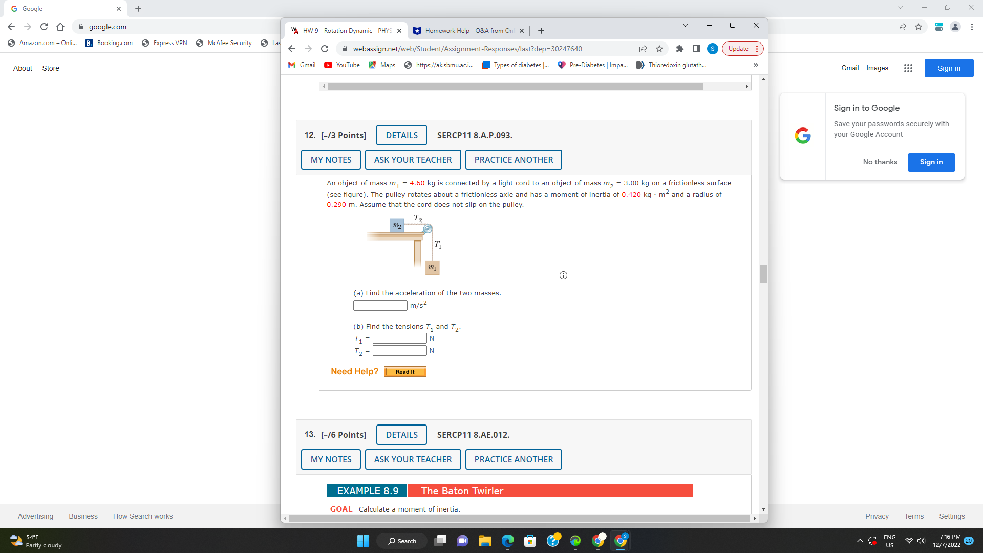 of the plank-bowling balls system. HINT 0.810 m 0.320 m 4.05 kg