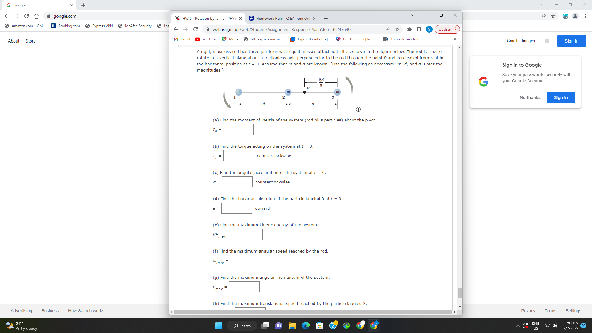 5.60 kg A B 4.70 kg 1.00 m m Need Help? Read