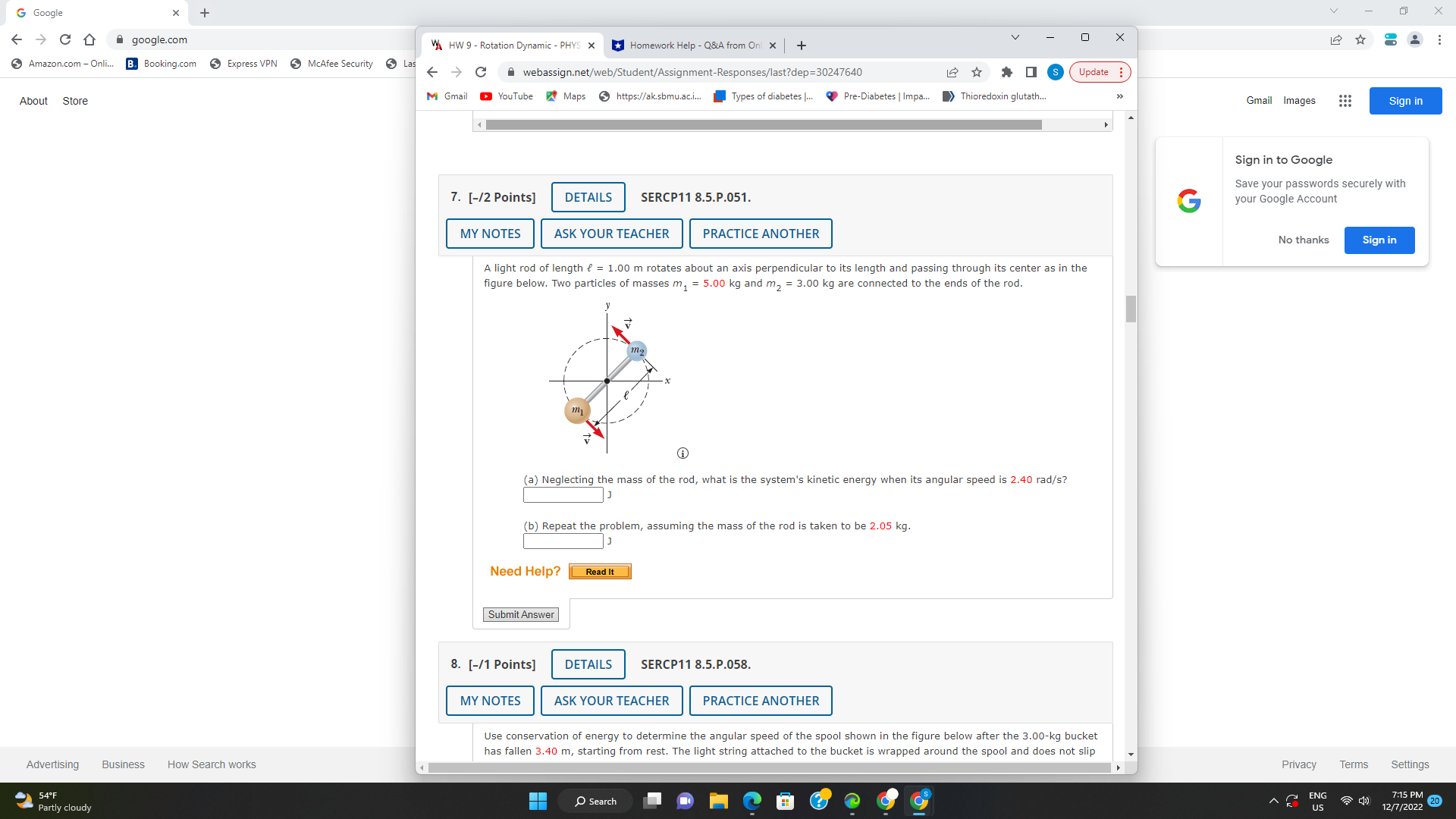 your Google Account MY NOTES ASK YOUR TEACHER PRACTICE ANOTHER No thanks