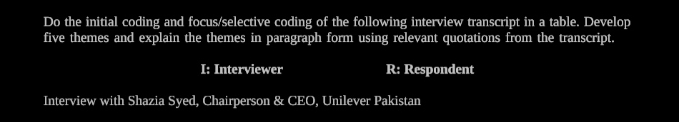  please solve it? Do the initial coding and focus/selective coding of