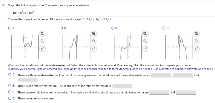 minimum point(s) is/are and there are no relative maximum points. (Simplify your