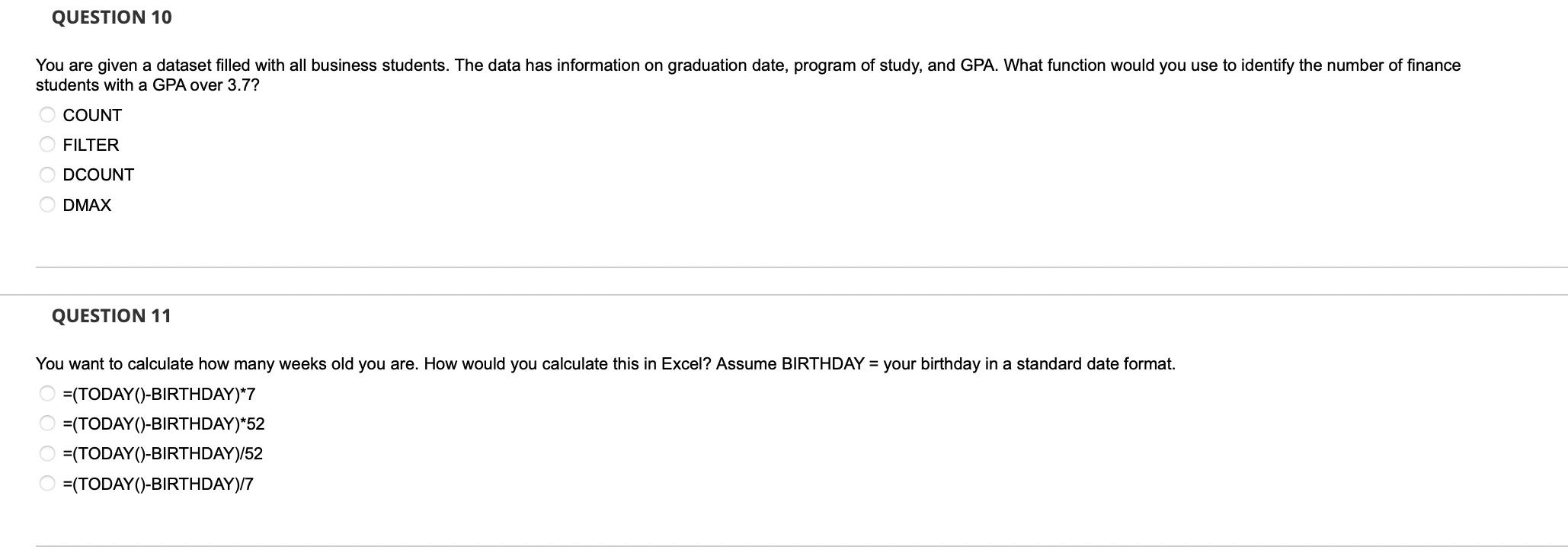  QUESTION 10 You are given a dataset filled with all business