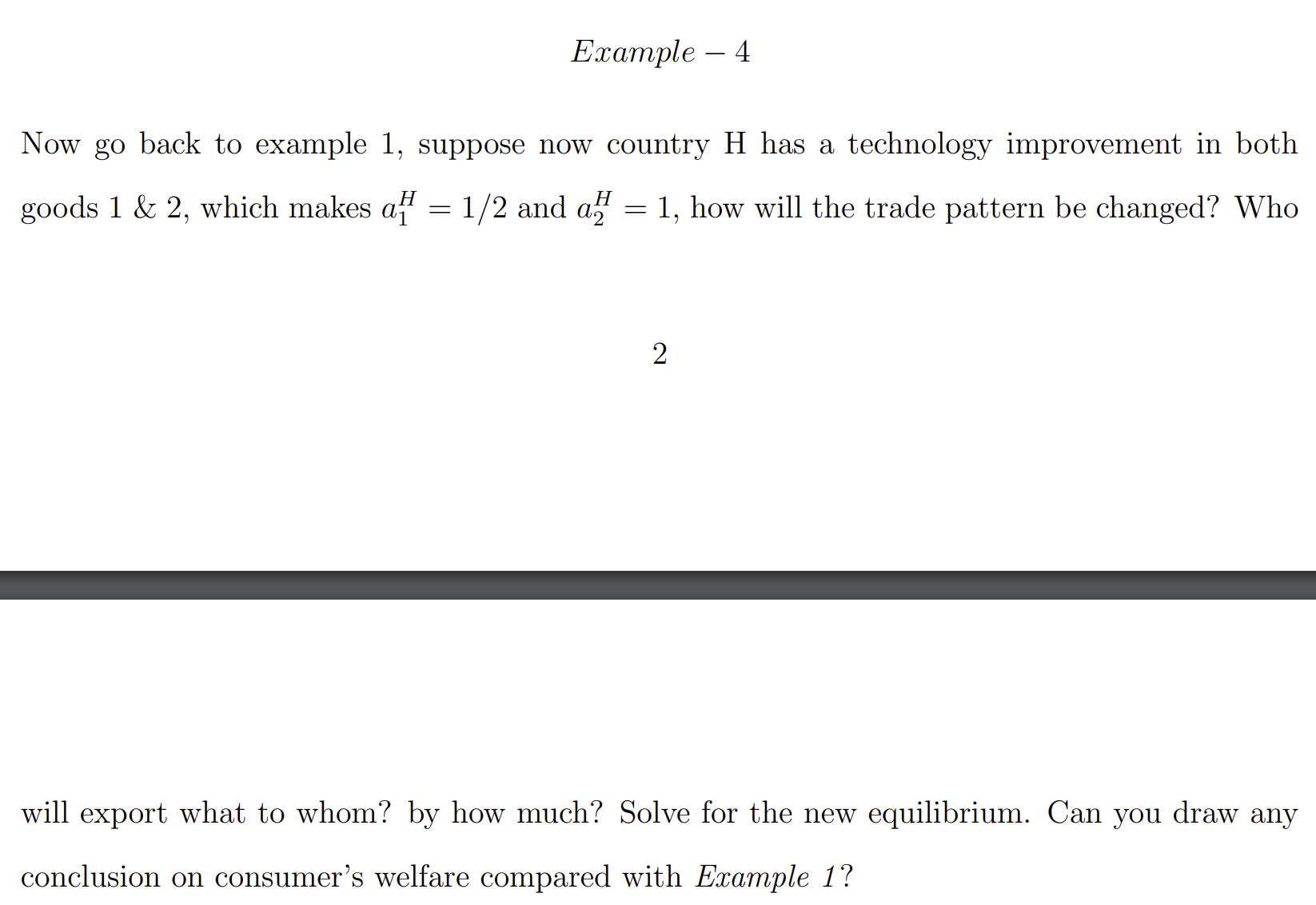 are available to us to solve for the equilibrium. These variables are