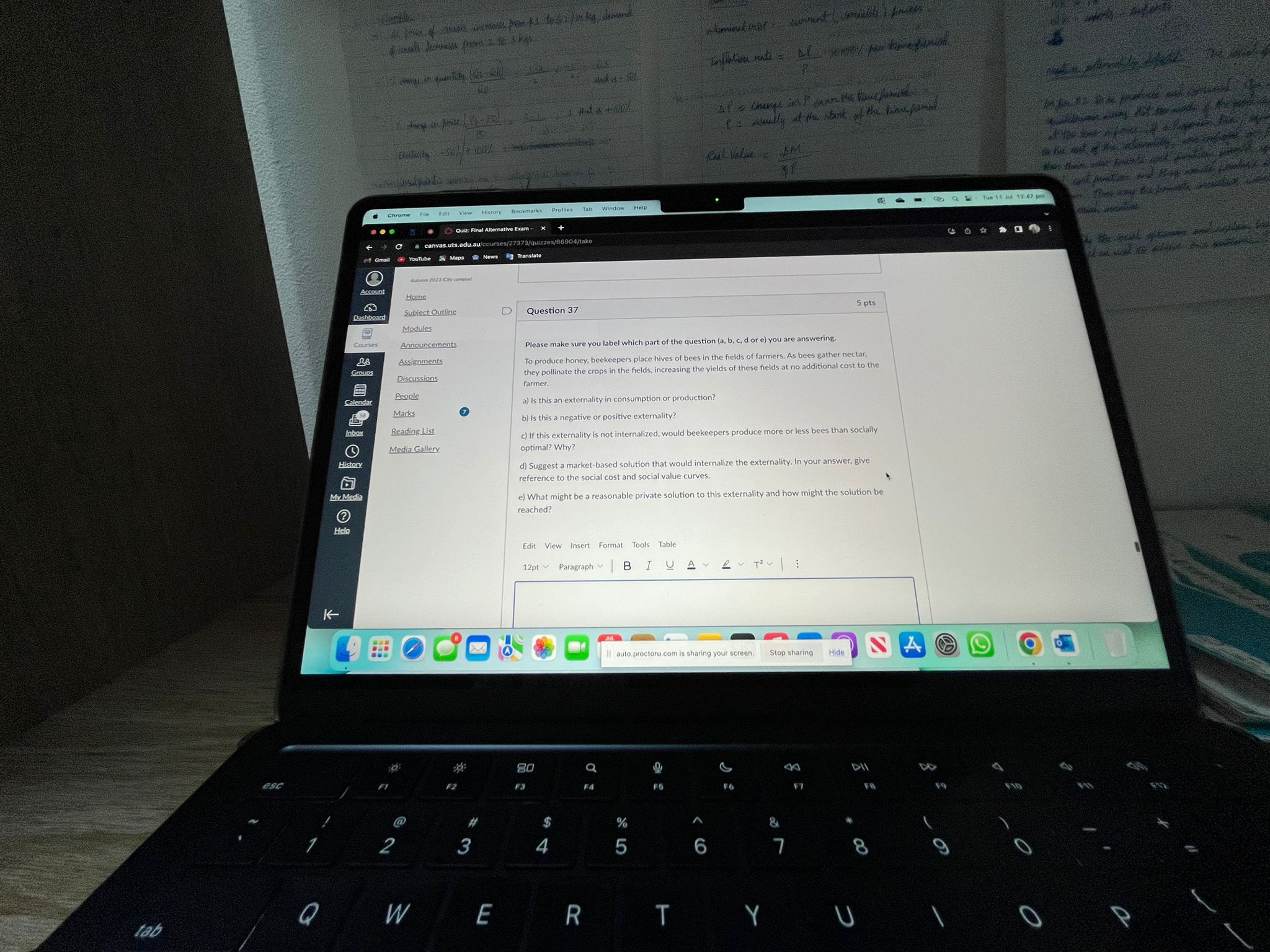 Tab Window Help ... u . Quiz: Final Alternative Exam - C