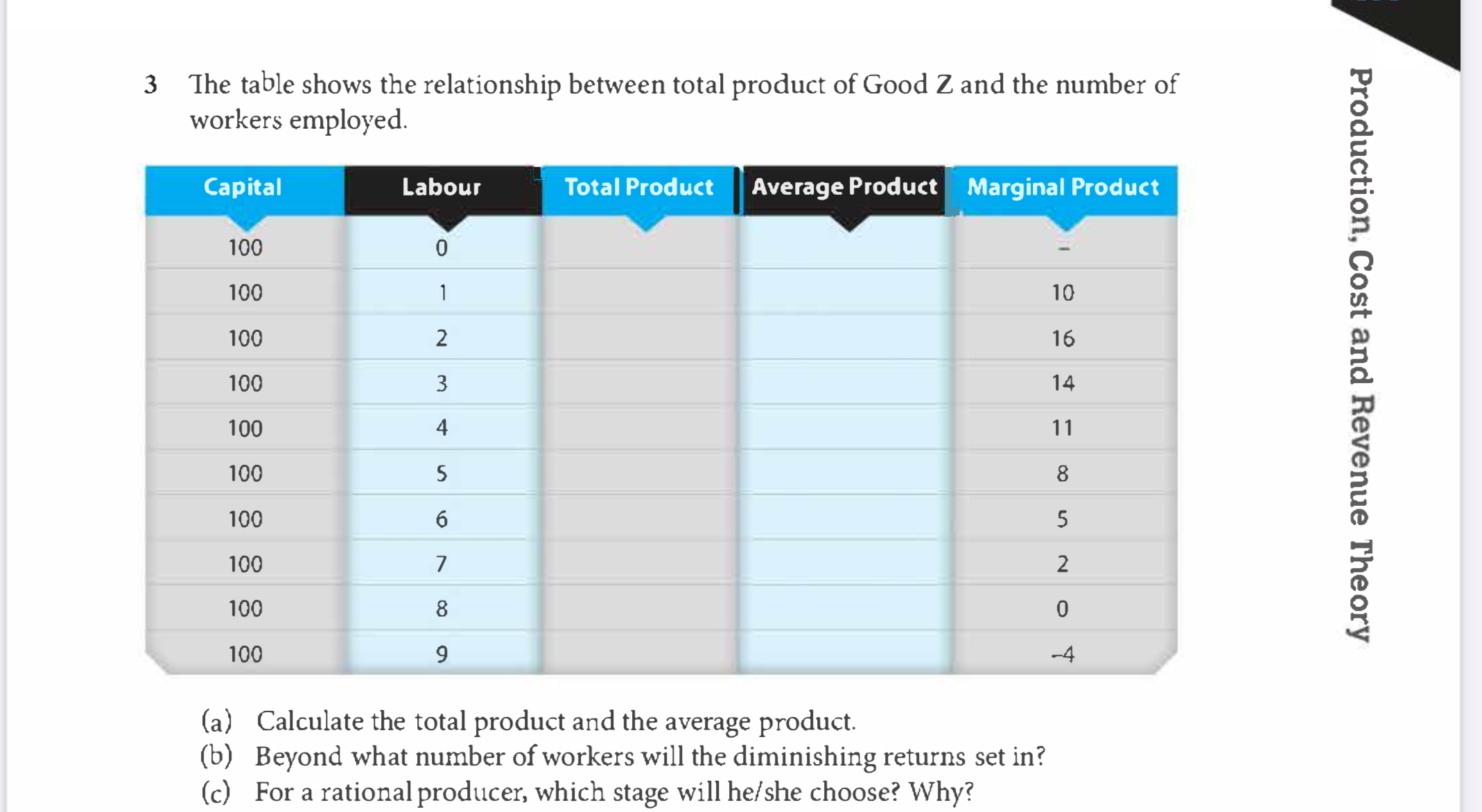  can you help me with this 3 The table shows the