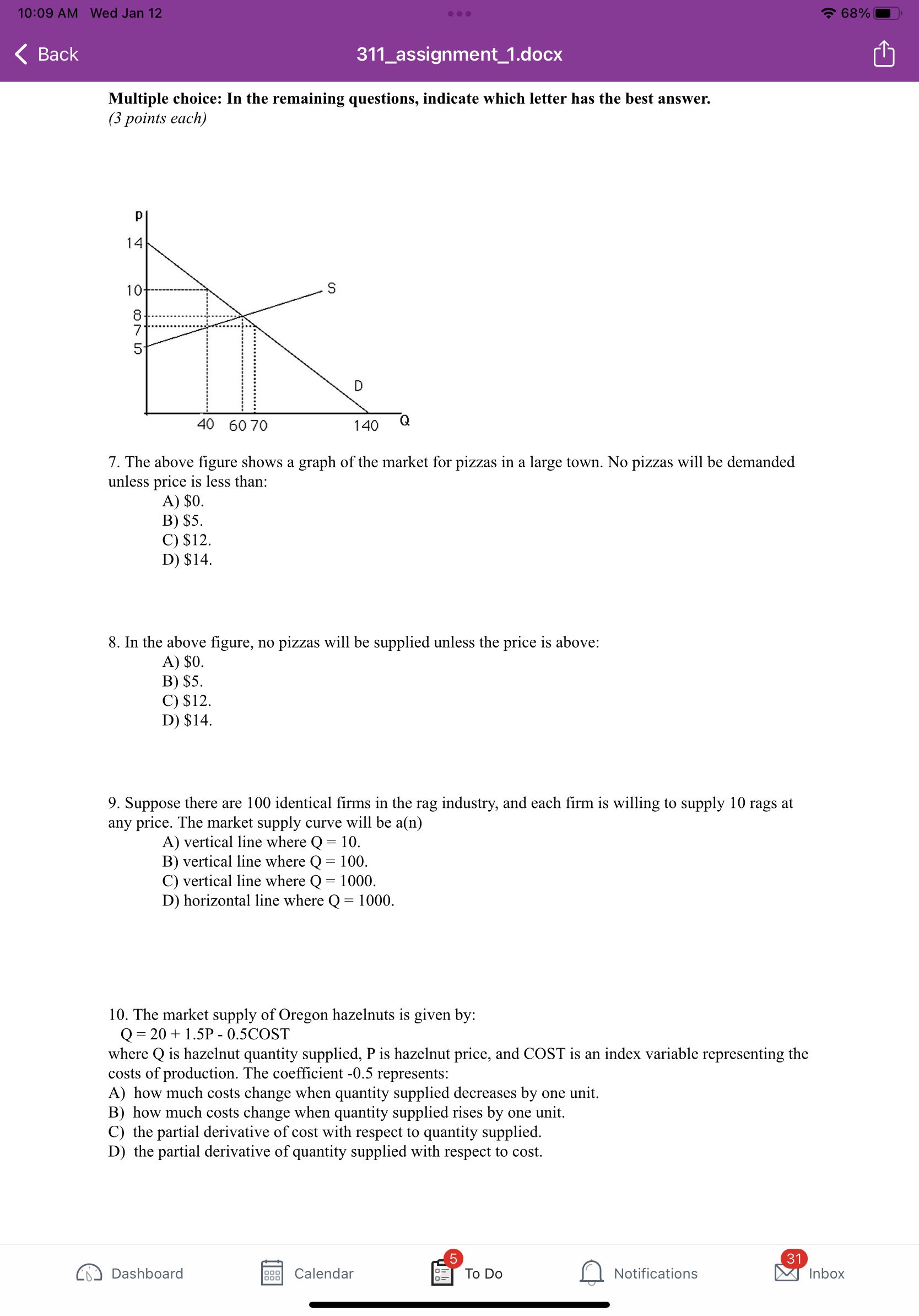 price elasticity, that is, a formula that calculates the percentage change in