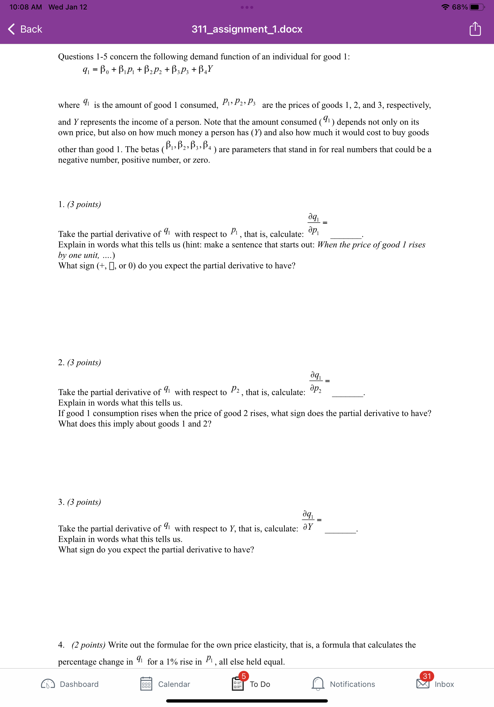 5. (2 points) Questions 5-6 concern the market for grass seed which