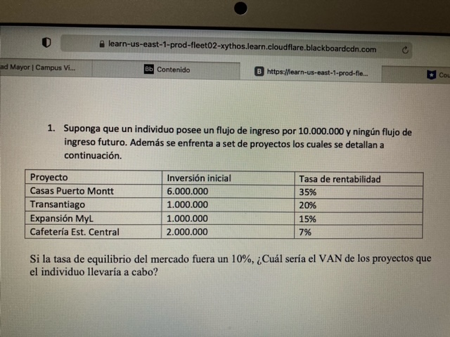 1. Suponga que un individuo posee un flujode ingreso por 10.000000 y