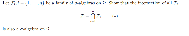 statics:: question Let Fi, i = {1, ...,n} be a family