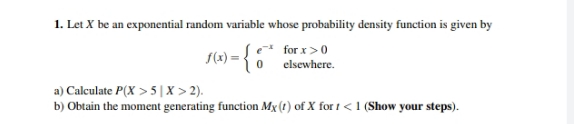 probability density function is given by -1 for x > 0 0