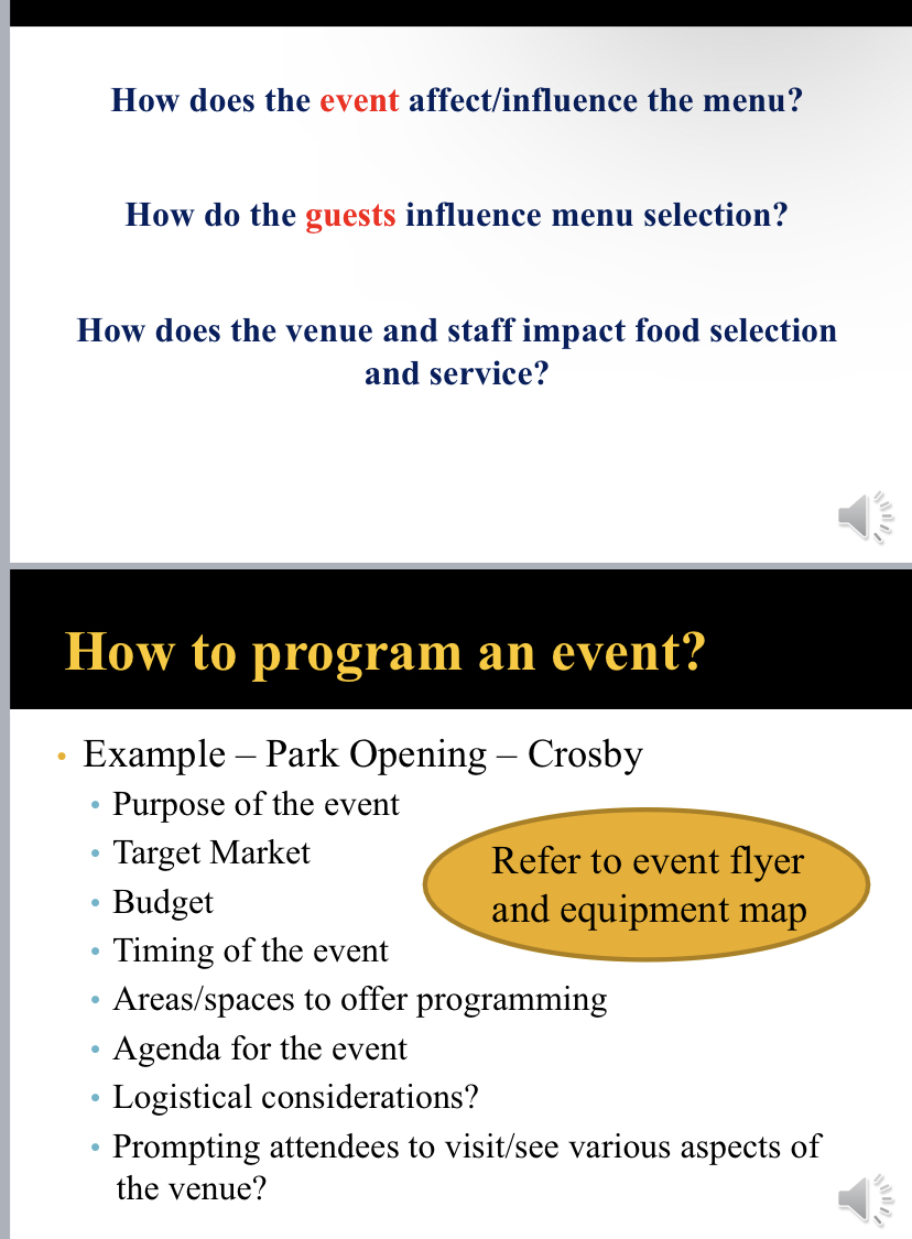 in the event. (Week #6, 12)Identify the evaluation process to be implemented