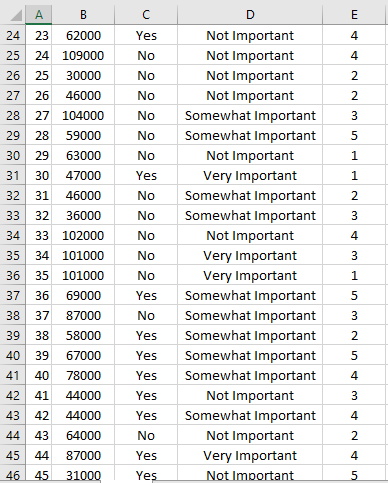 Important Somewhat Important Not Important Very Important Very Important Not Important Very