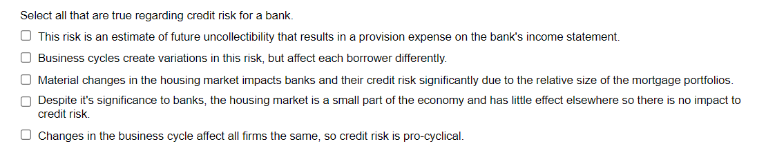 C] Business cycles create variations in this risk, but affect each borrower