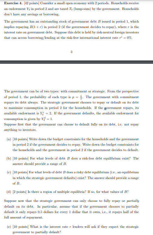 periods. Households receive an endowment 2 in period 2 and are taxed