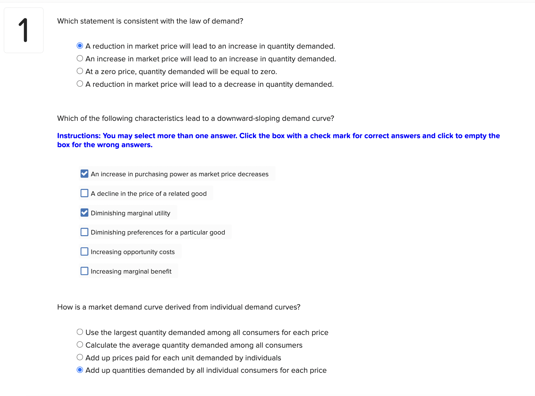 reduction in market price will lead to an increase in quantity demanded.