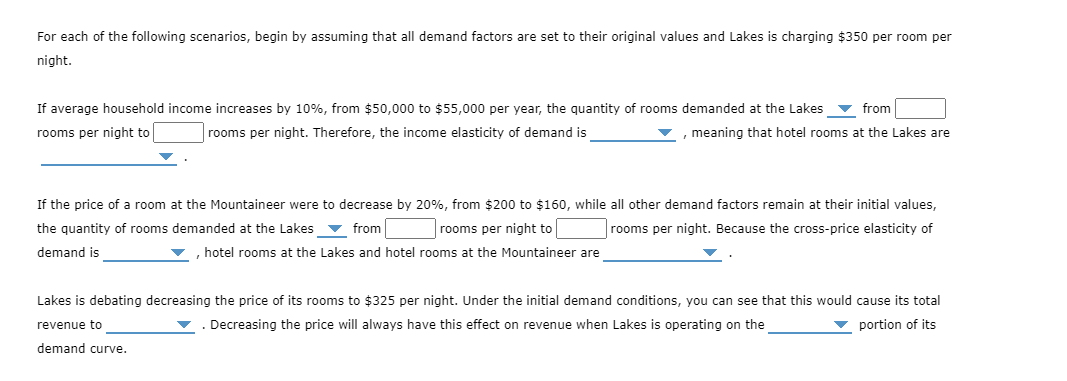 three primary factors that affect the demand for rooms each night. These
