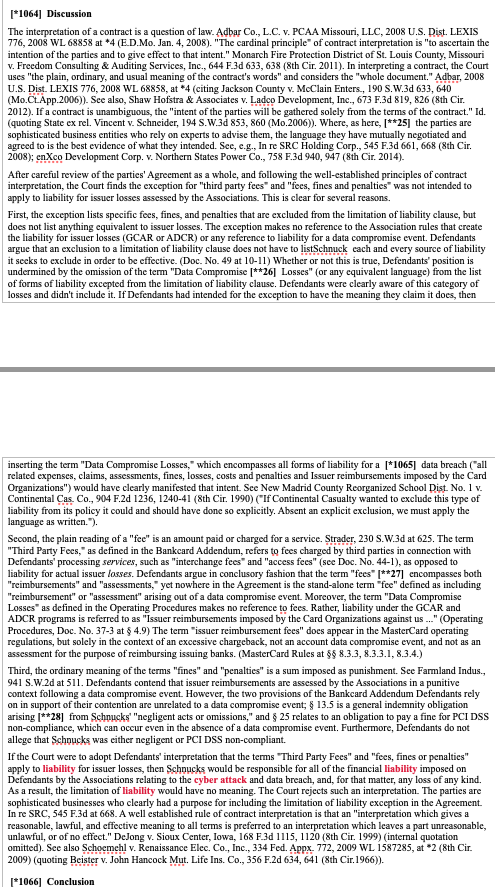 ever law to identify the Rationale section? [*1064] Discussion The interpretation of