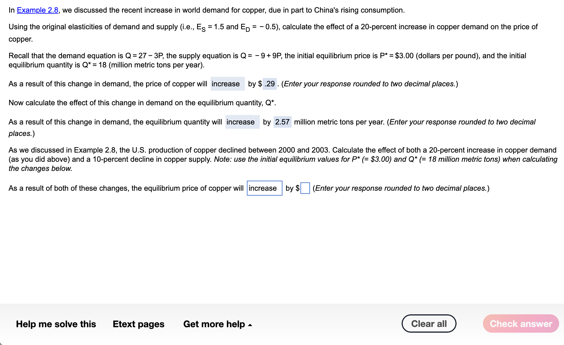  In Example 2.8, we discussed the recent increase in world demand