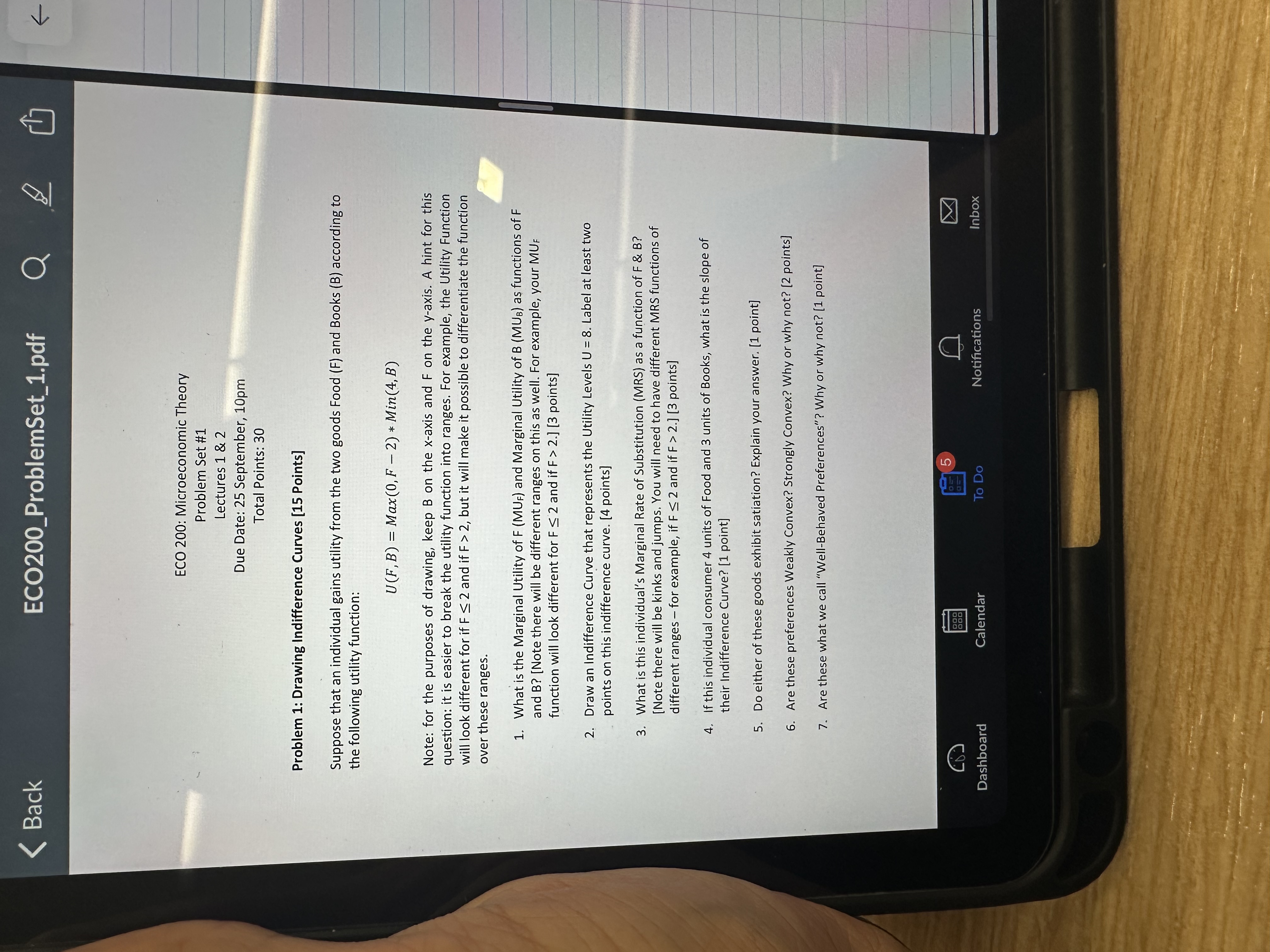 #1 Lectures 1 & 2 Due Date: 25 September, 10pm Total Points: