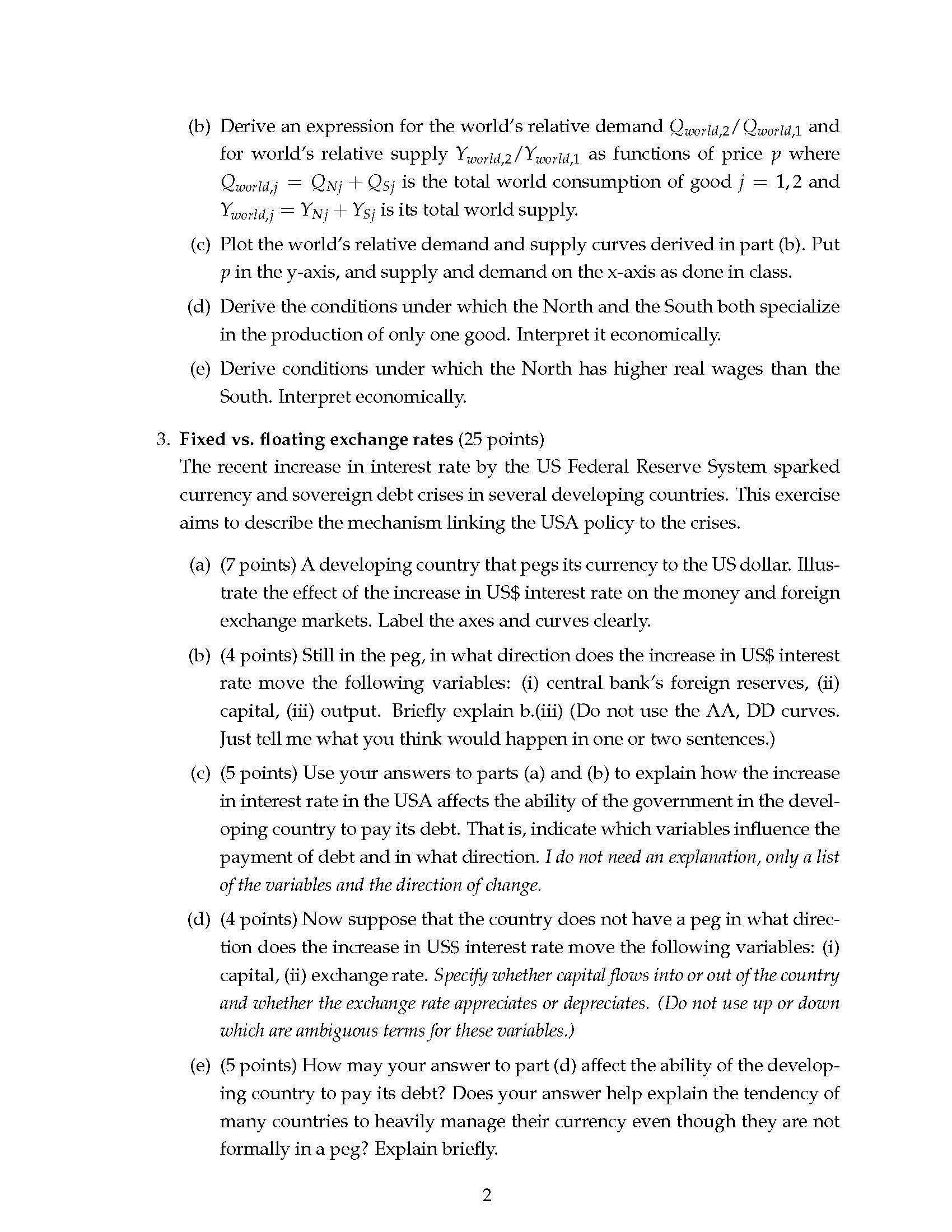 x 2 Ricardian model in the lecture notes of international trade. There