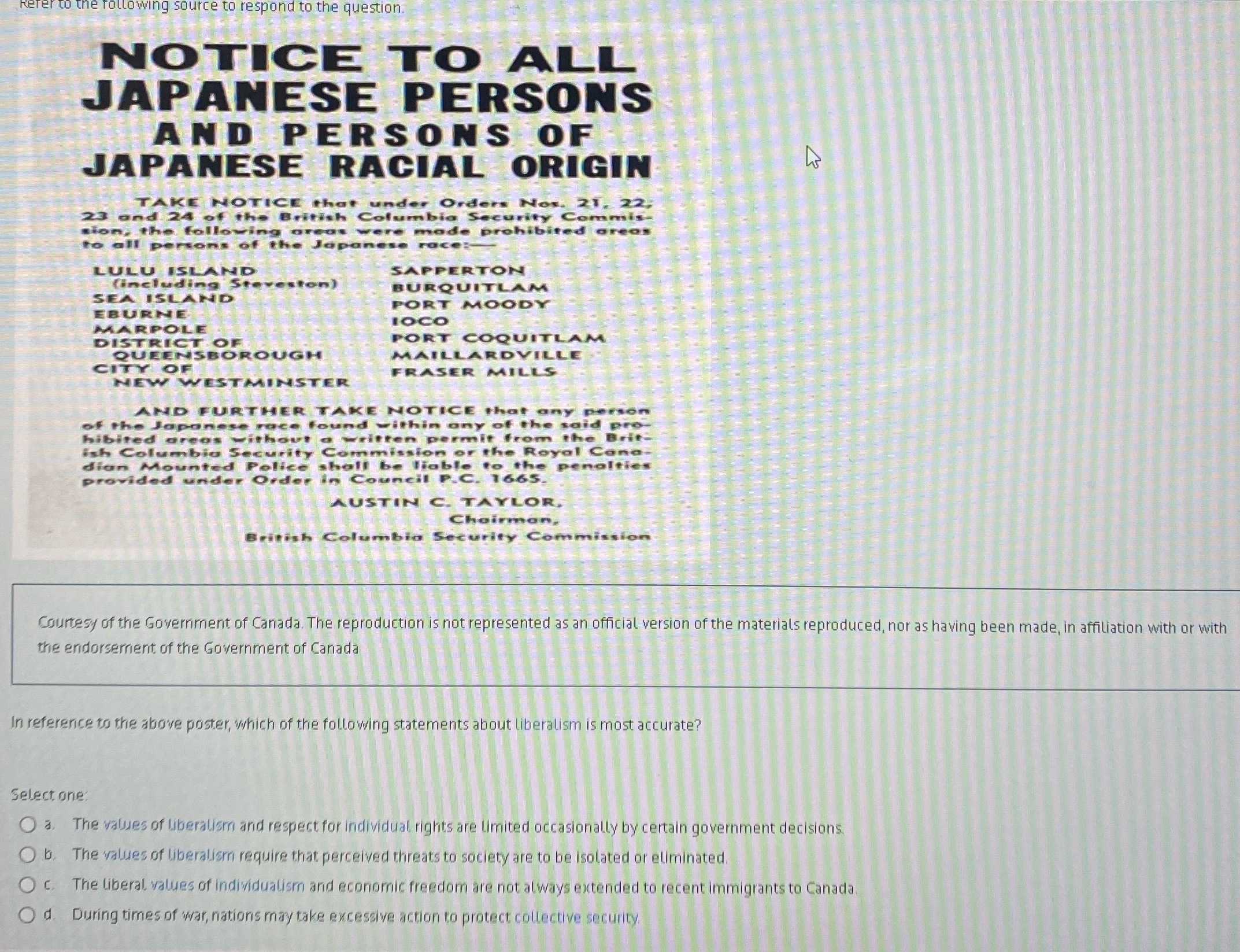 to respond to the question. NOTICE TO ALL JAPANESE PERSONS AND PERSONS