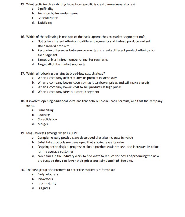 which level(s) in an organization? a. Corporate b. Divisional C. Functional d.