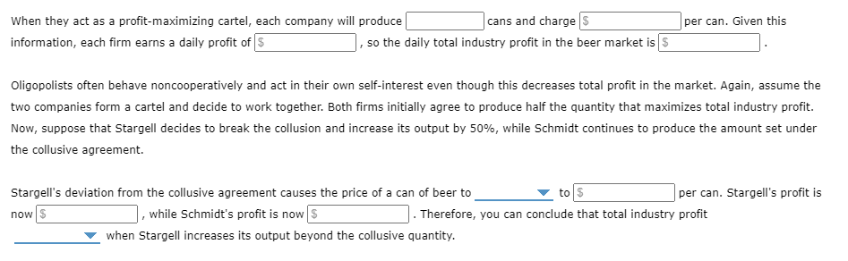 per can. Assume that neither firm had any startup costs, so marginal