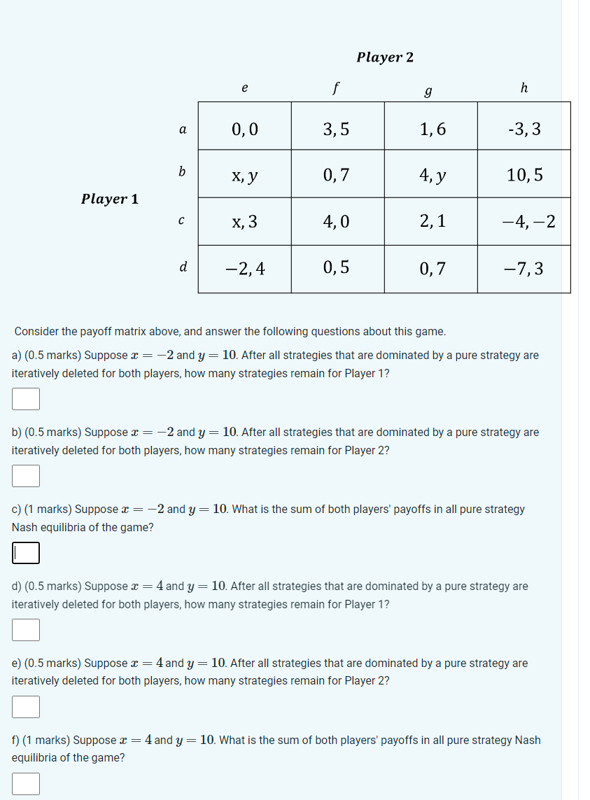 b x, y 0, 7 4, y 10, 5 Player 1 C