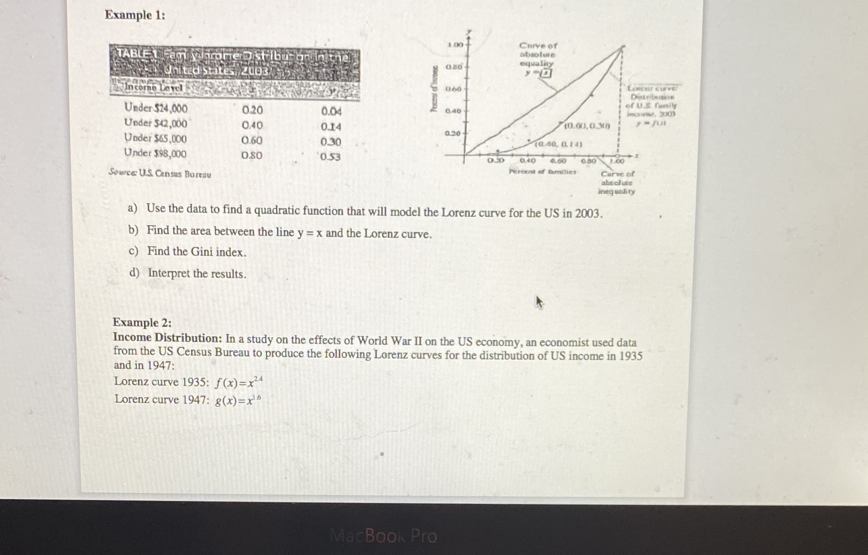  Could I have help with example 2 Example 1: 1.OO Curve
