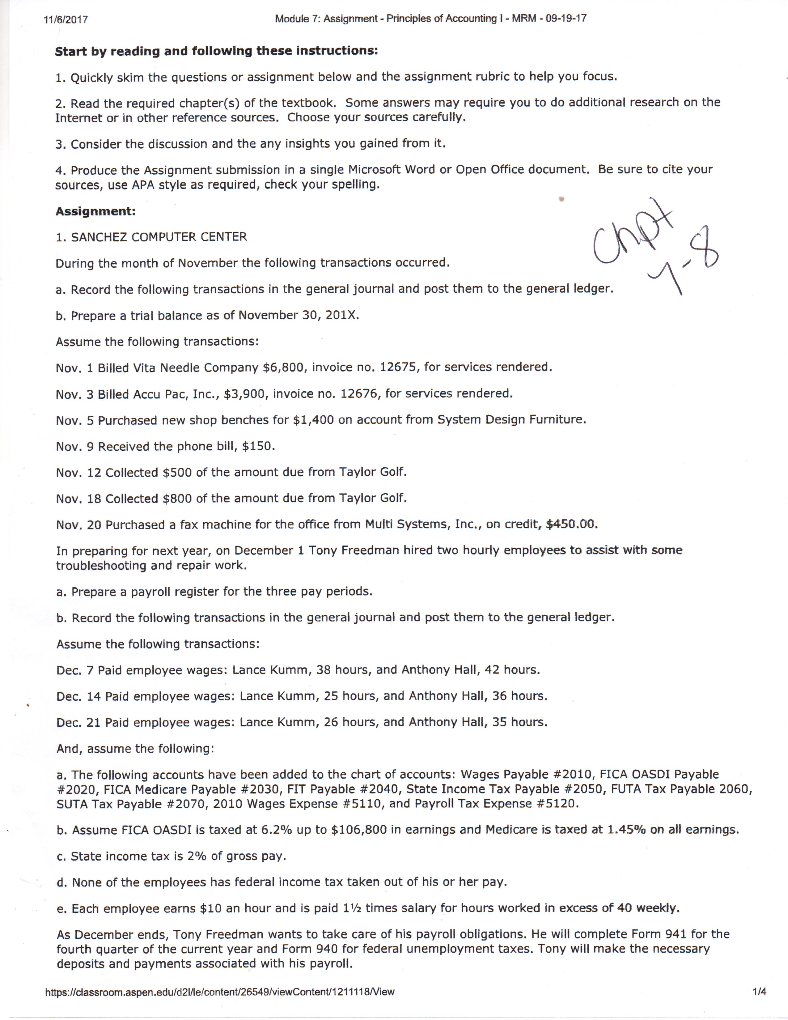 to help you focus. 2. Read the required chapter(s) of the textbook.