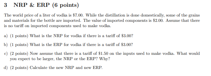 For 3b-3d, because there are no tariffs on import components, how