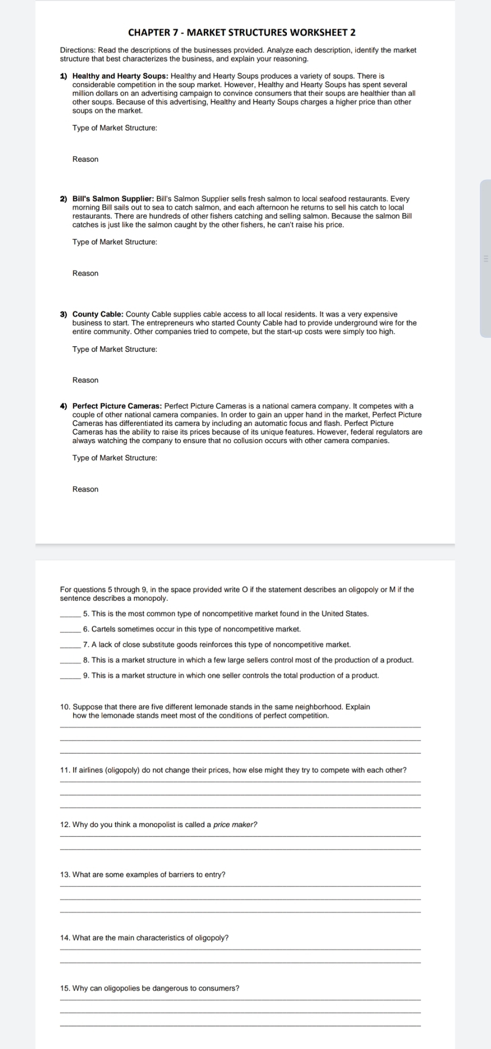 Read the descriptions of the businesses provided. Analyze each description, identify the