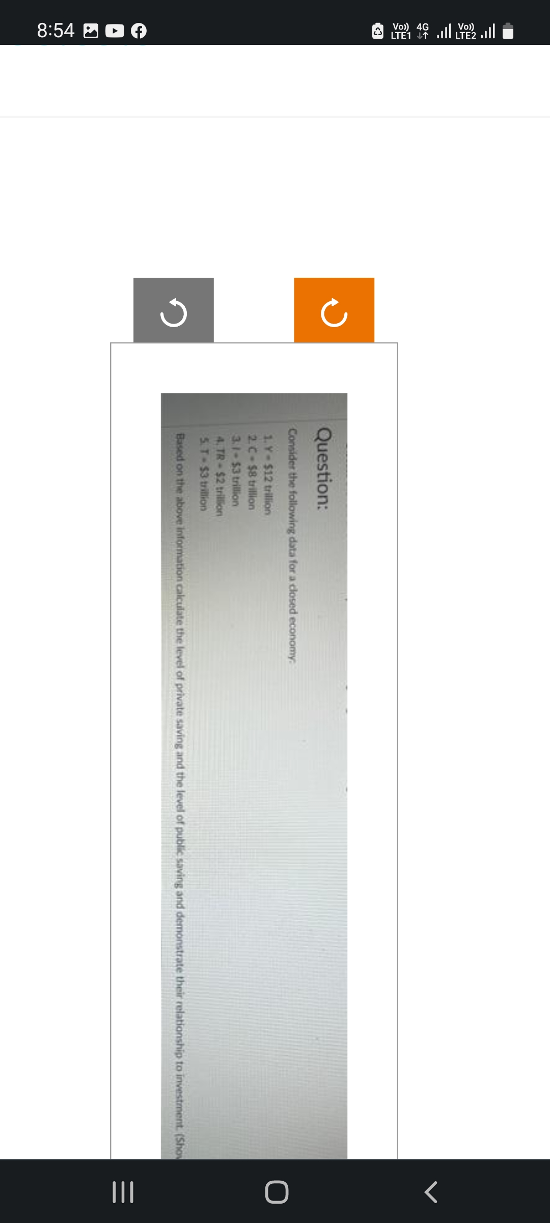 a closed economy. O 1. Y - $12 trillion 2. C -