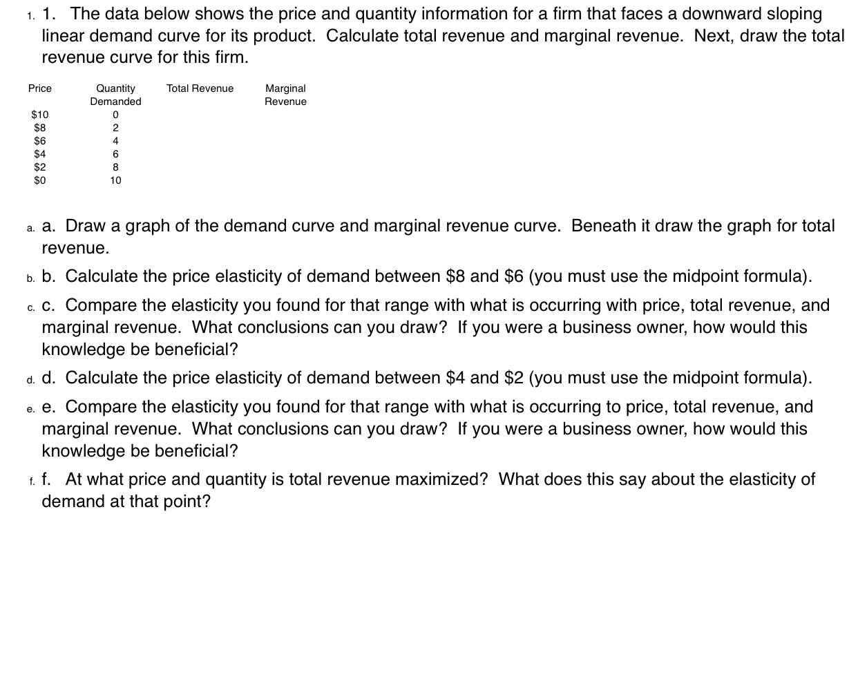 Could you please help me with my Elasticity assignment? Thank you!