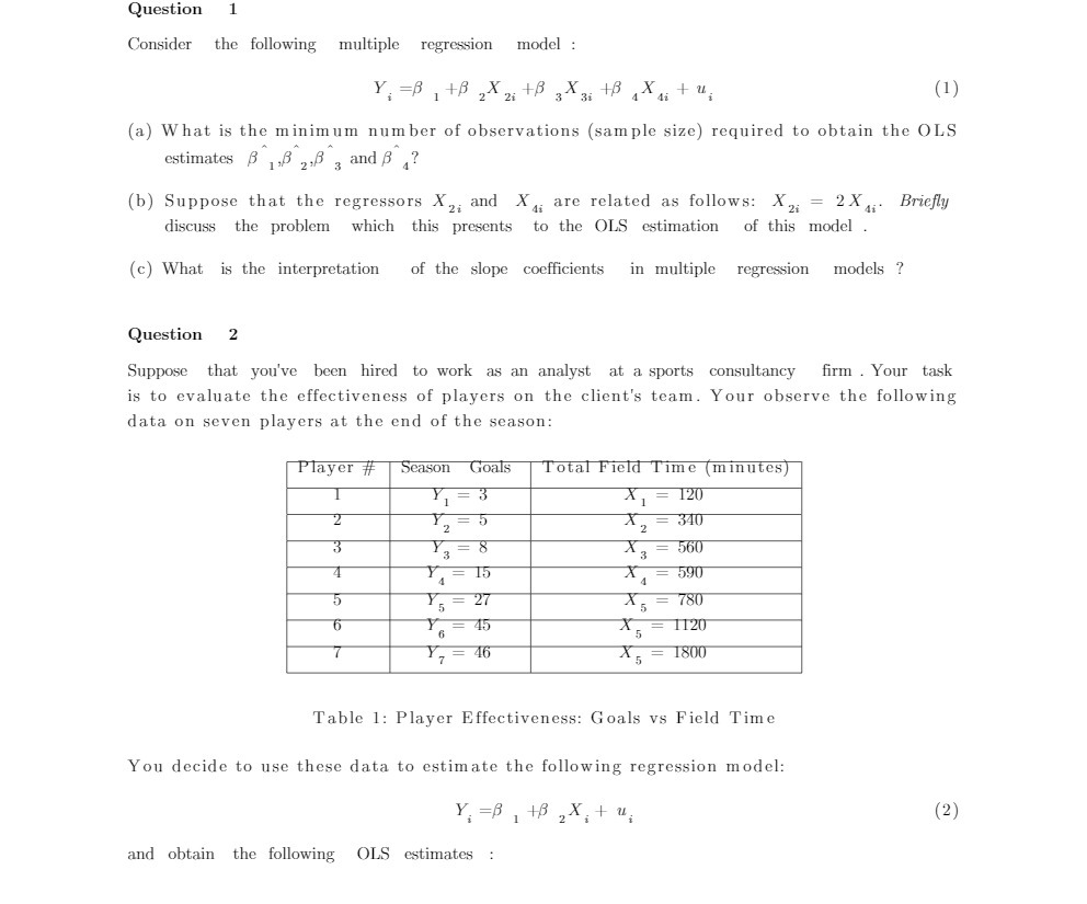2X2+ 3X3+ 4X4i+ni [1) {a} What is the minimum number of observations