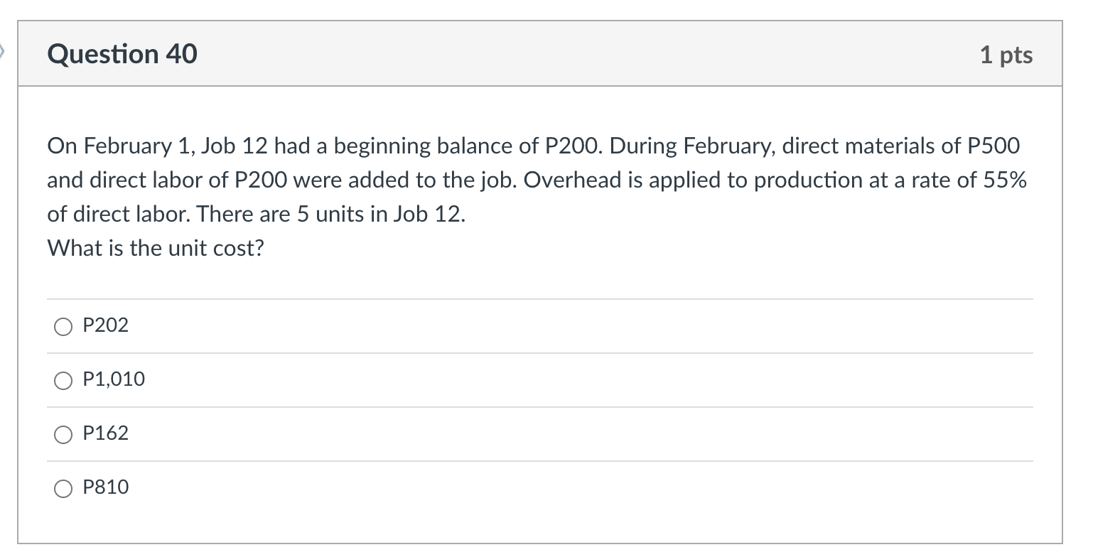 1 pts Job 607 was recently completed. The following data have been