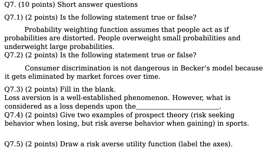 07. (10 points) Short answer questions 07.1) (2 points) Is the