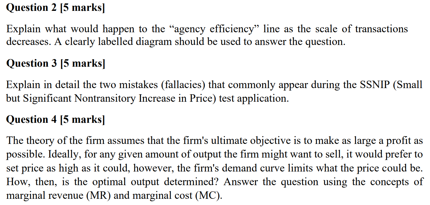 efficiency\" line as the scale of transactions decreases. A clearly labelled diagram