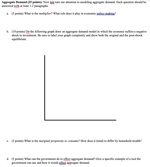 demand. Answer the questions please.1. (5 points) What is the multiplier? What