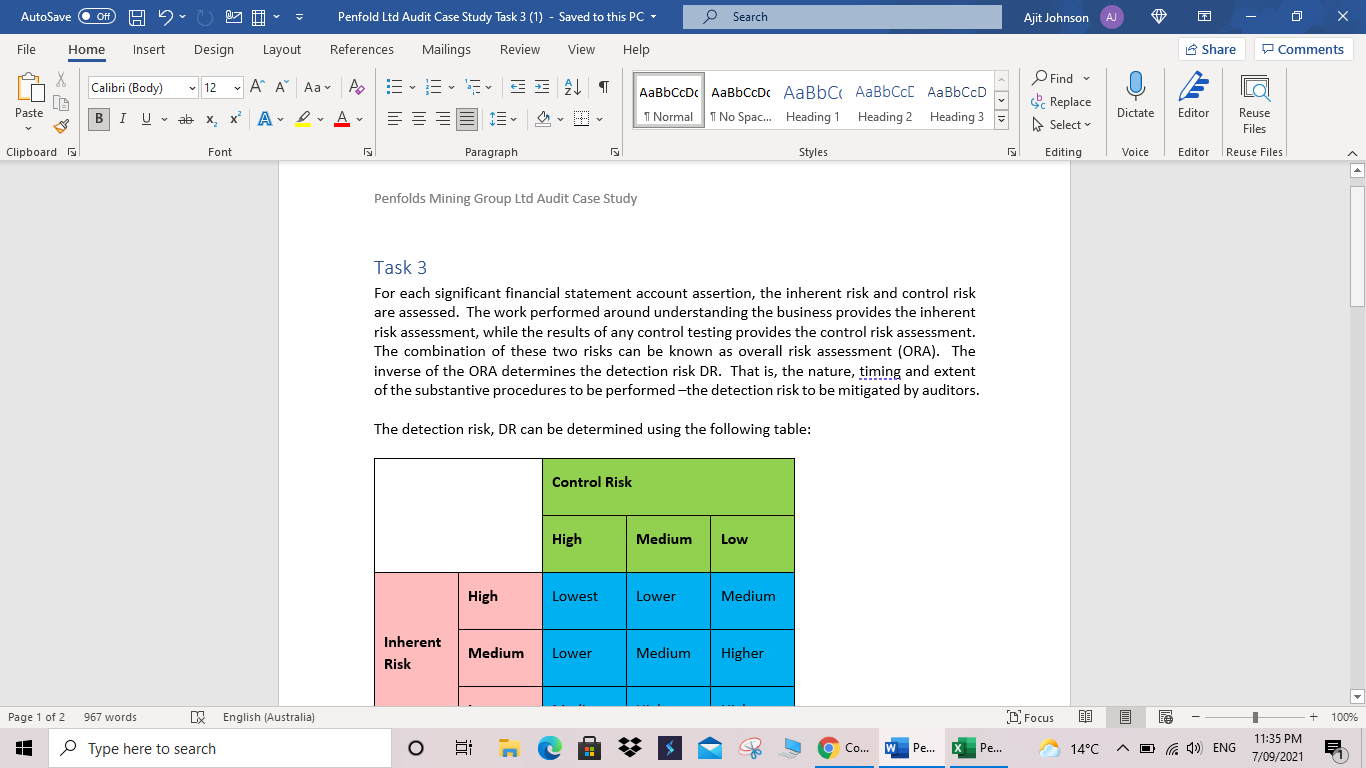  AutoSave O Off) Penfold Ltd Audit Case Study Task 3 (1)
