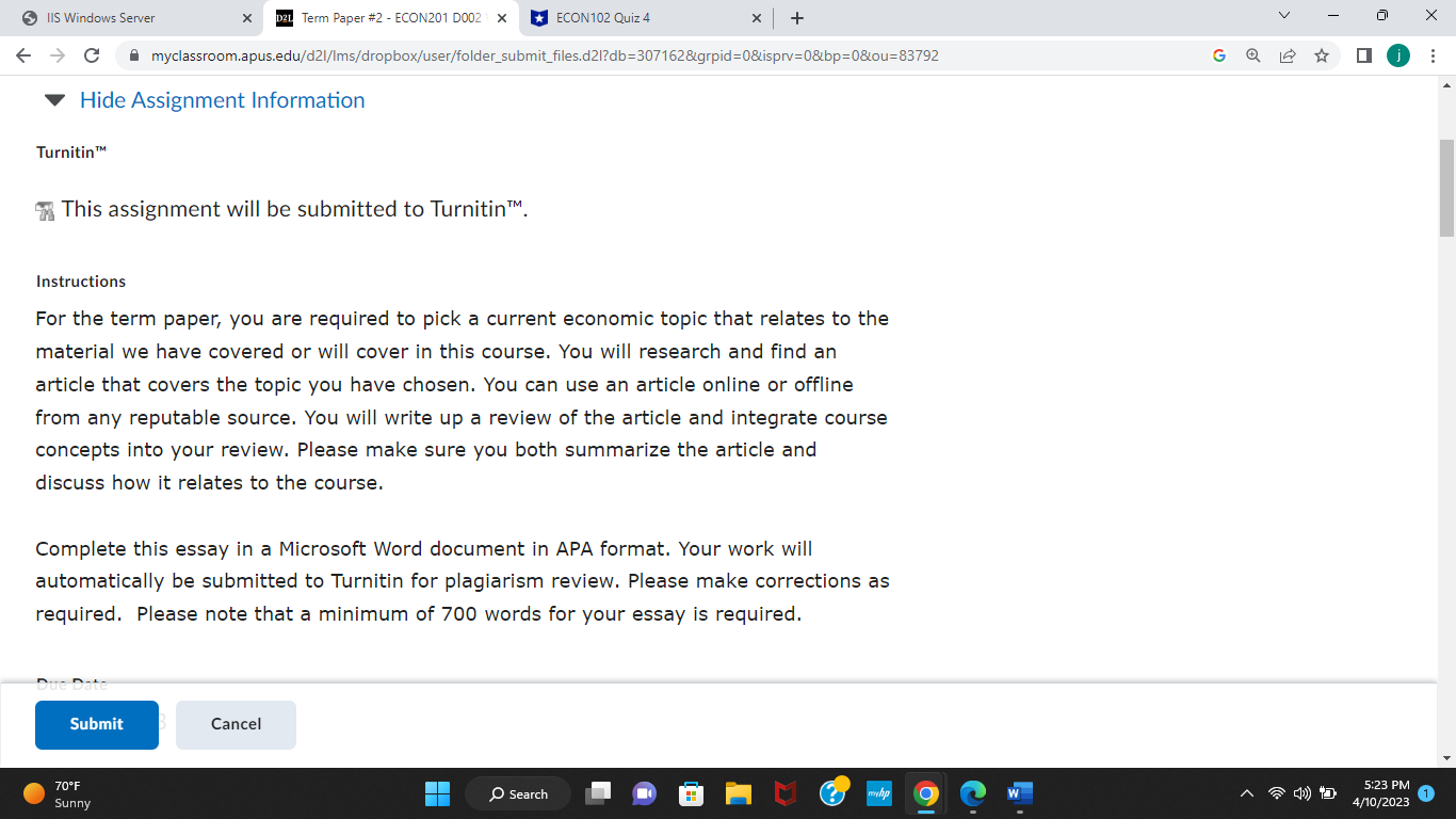 D002 | x ECON 102 Quiz 4 X + V X C