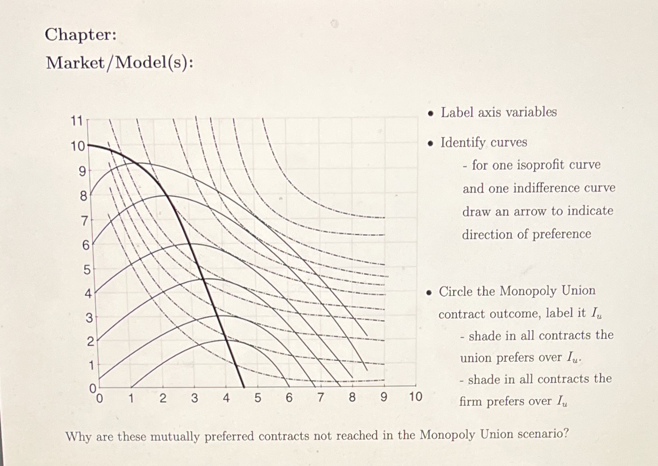 for one isoprot curve and one indifference curve draw an arrow to